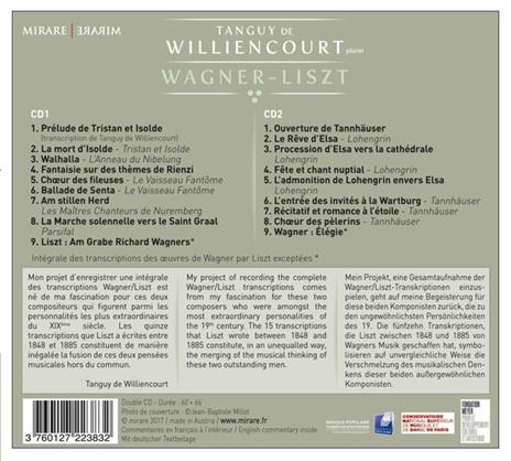 Wagner - Liszt - CD Audio di Franz Liszt,Richard Wagner,Tanguy De Williencourt - 2