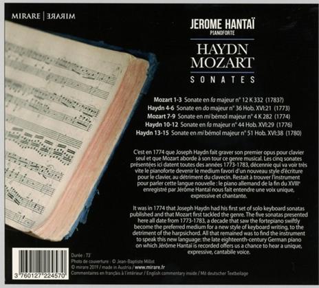 Sonate - CD Audio di Franz Joseph Haydn,Wolfgang Amadeus Mozart,Jerome Hantai - 2