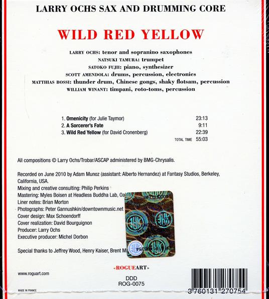 Wild Red Yellow - CD Audio di Larry Ochs - 2