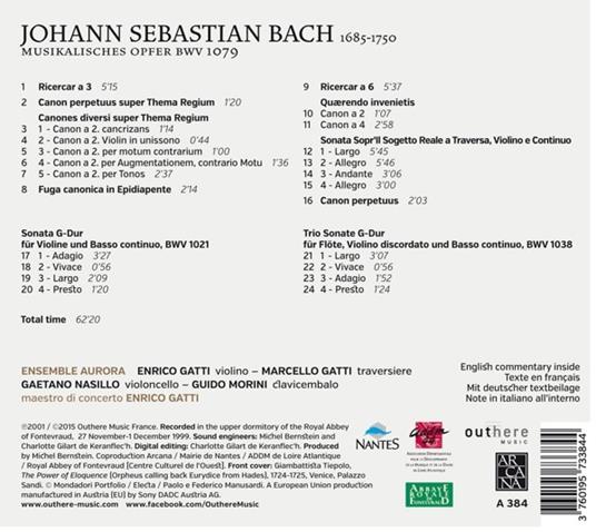 Offerta musicale (Musicalisches Opfer) - CD Audio di Johann Sebastian Bach - 2