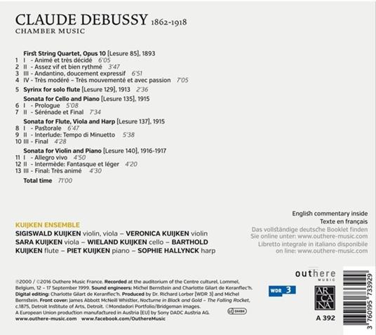 Musica da camera - CD Audio di Claude Debussy,Kuijken String Quartet - 2