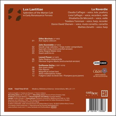 Lux Laetitiae - CD Audio di La Reverdie - 2