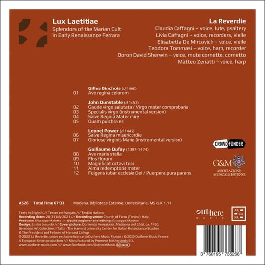 Lux Laetitiae - CD Audio di La Reverdie - 2
