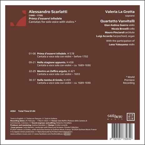 Prima d'Esservi Infedele - CD Audio di Alessandro Scarlatti - 2