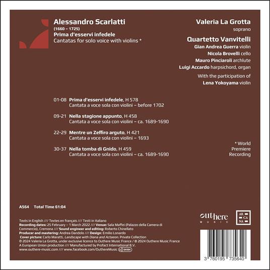 Prima d'Esservi Infedele - CD Audio di Alessandro Scarlatti - 2