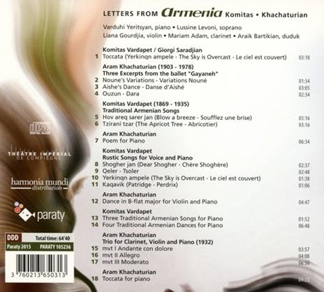 Trio per clarinetto, violino e pianoforte - Tre estratti da Gayaneh - CD Audio di Aram Khachaturian - 2