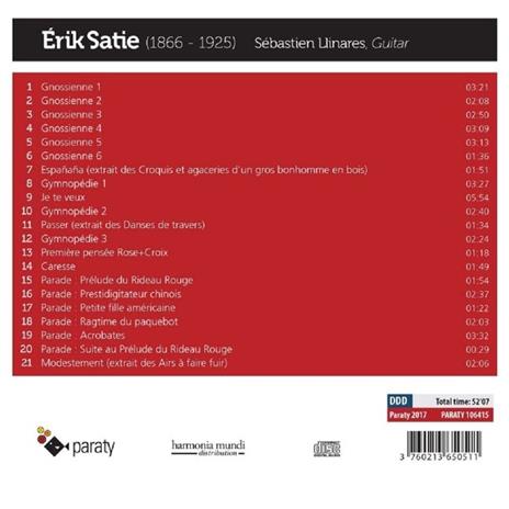 Gnossiennes/Gymnopedies/Parade & Other Works - CD Audio di Erik Satie - 2