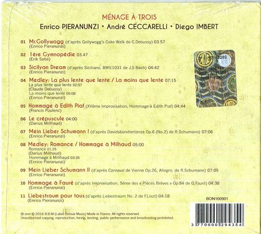 Menage a trois - CD Audio di Enrico Pieranunzi - 2