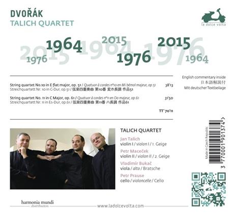 Quartetti per Archi N.10 Op.51, N.11 Op.61 - CD Audio di Antonin Dvorak,Talich Quartet - 2