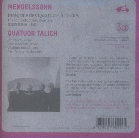 Integrale Des Quatuors - CD Audio di Felix Mendelssohn-Bartholdy - 2