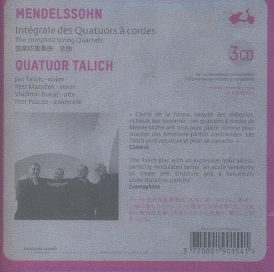 Integrale Des Quatuors - CD Audio di Felix Mendelssohn-Bartholdy - 2