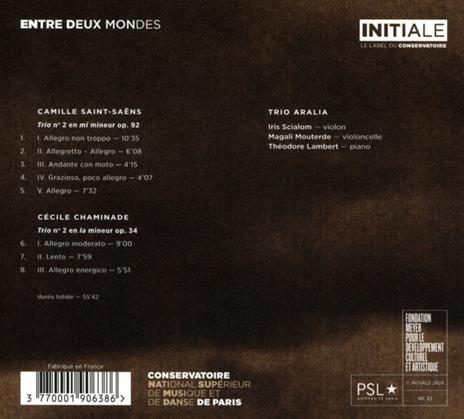 Entre Deux Mondes (Klaviertrios) - CD Audio di Camille Saint-Saëns,Cécile Chaminade,Trio Aralia - 2