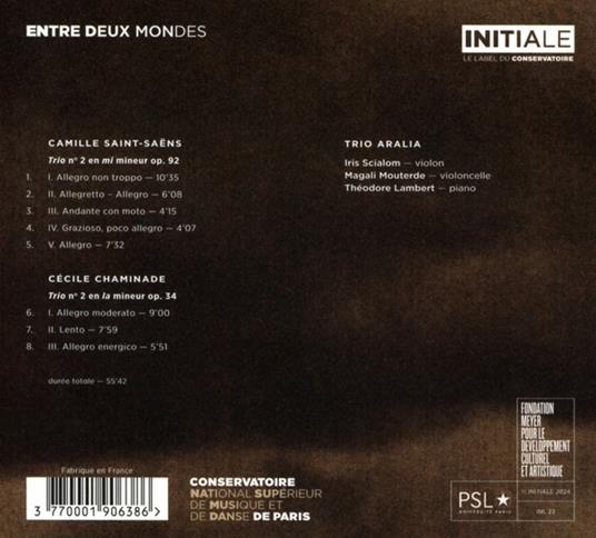 Entre Deux Mondes (Klaviertrios) - CD Audio di Camille Saint-Saëns,Cécile Chaminade,Trio Aralia - 2