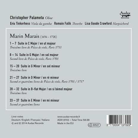 Suites for Oboe - CD Audio di Marin Marais - 2