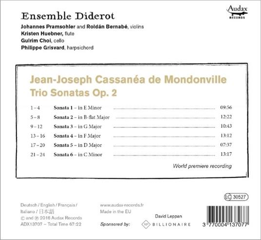 Triosonaten Op.2 - CD Audio di Johannes Pramsohler - 2