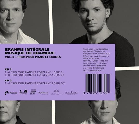 Trios Pour Piano Et Cordes Vol.8 - CD Audio di Johannes Brahms,Eric Le Sage - 2