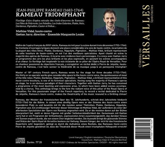 Triomphant - CD Audio di Jean-Philippe Rameau,Mathias Vidal - 2