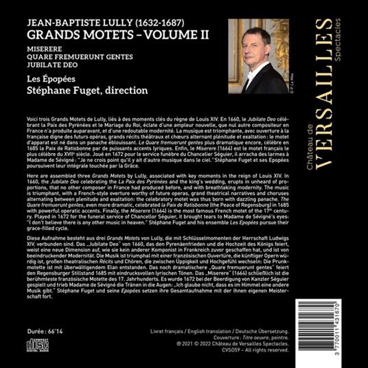Miserere - CD Audio di Jean-Baptiste Lully - 2