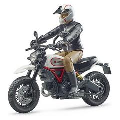 Bruder 63051 Moto Ducati Scrambler Desert Sled Con Pilota