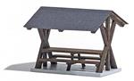 Tettoia Picnic con Panchine H0 Scale 1:87 Diorama Model RIPB 1563