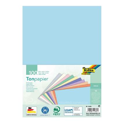 Cartoncino Leggero Premium Cm 15X21 - 100 Fogli In 10 Colori Pastello