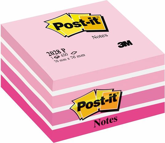 Blocchetto memo cube Post-it 2028-P pastello Rosa - 76x76