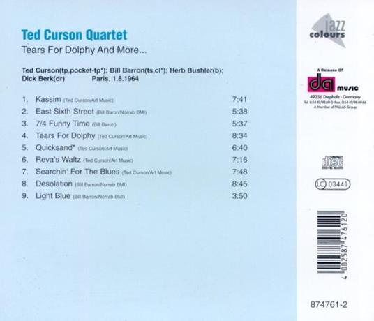 Tears of Dolphy and More - CD Audio di Ted Curson - 2