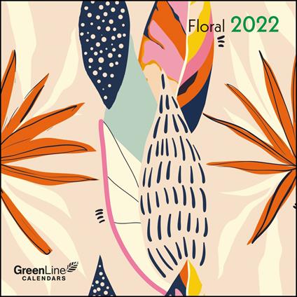 Calendario da muro 2022 GreenLine Floral, 12 mesi, 30 x 30 cm