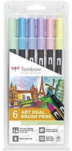Cartoleria Pennarelli acquarellabili Dual Brush Tombow. Confezione 5+1 colori pastello Koh-I-Noor