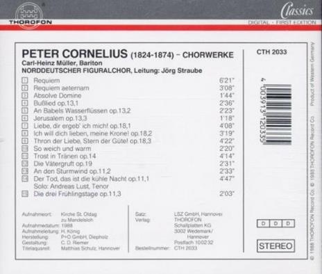 Chorwerke - CD Audio di Peter Cornelius - 2