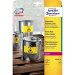 Etichette permanenti poliestere giallo Avery Ã 30 mm – 48 et/foglio – per stampanti laser – cf. 20 fogli L6128-20
