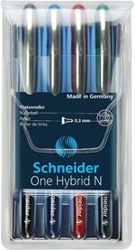 Penna roller Schneider ONE Hybrid Punta ad ago 0,5mm. Astuccio 4 colori