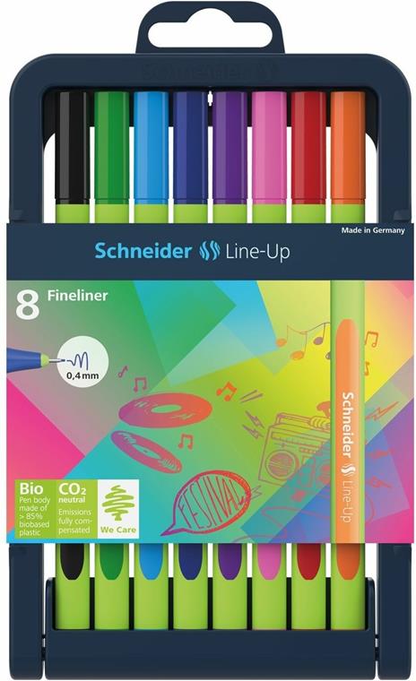 Pennarello fineliner Schneider Line Up. Astuccio 8 colori