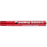 Marcatore permanente edding 2200 C punta scalpello 1-5 mm rosso 4-2200C002