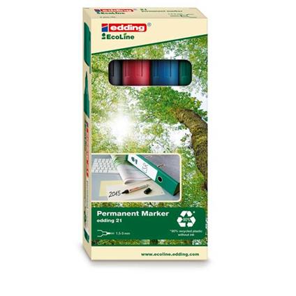 Edding Ecoline 21 Nero, Blu, Verde, Rosso 4pezzo(i) marcatore Permanente