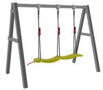 Big Snake-Swing Seggiolino Altalena 2 Posti, In Plastica, Portata 50 Kg, Con Corde Regolabili In Altezza