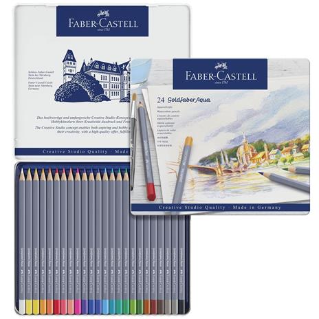 Astuccio in metallo con 24 matite colorate Goldfaber Aqua - 3
