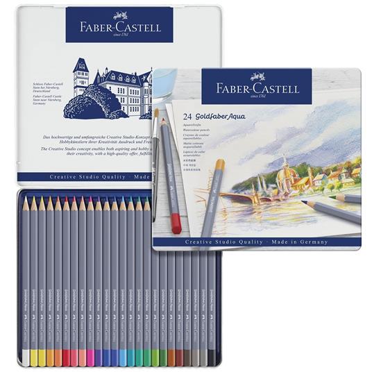 Astuccio in metallo con 24 matite colorate Goldfaber Aqua - 3