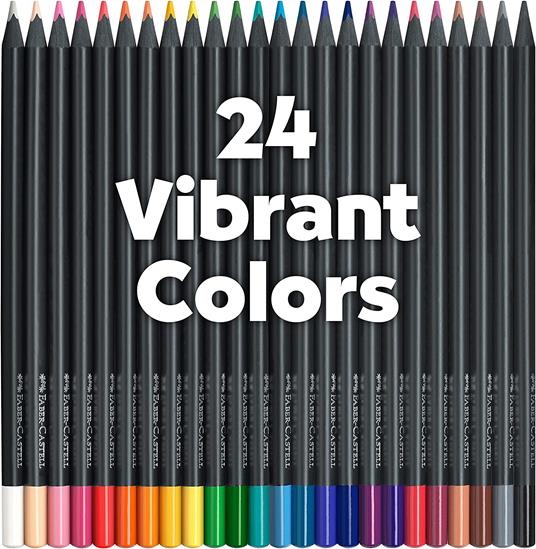 Astuccio cartone da 24 matite colorate triangolari Black Edition - Faber- Castell - Cartoleria e scuola
