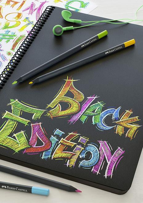 Astuccio cartone da 36 matite colorate triangolari Black Edition - 4