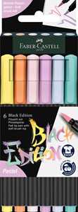 Cartoleria Astuccio in cartone da 6 pennarelli Black Edition con punta a pennello Faber-Castell