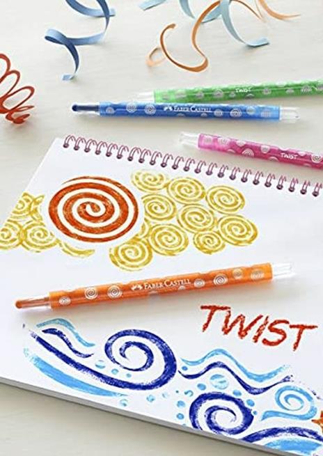 Astuccio cartone 24 pastelli a cera Jumbo Twist - inclusi 5 colori neon, gold, silver - 5