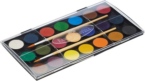 Confezione Acquerelli con 21 godets di colori assortite + pennello, pastiglie Ø 30 mm - 4