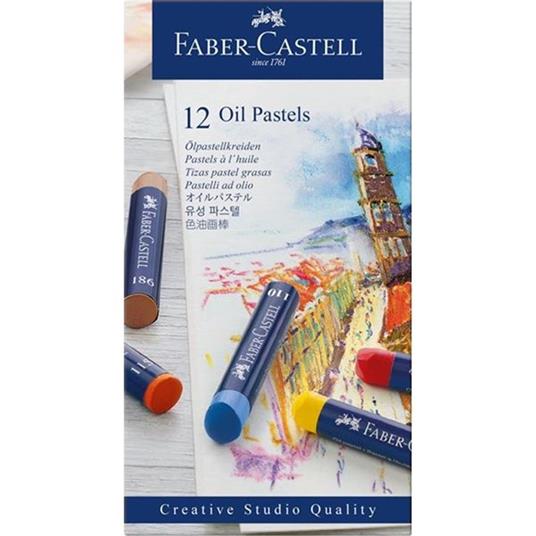 Astuccio in cartone da 12 pastelli a base dolio Oil Pastels