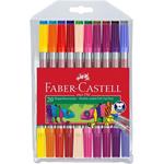 Pennarelli Faber-Castell Doppia Punta. Astuccio plastica 20 colori