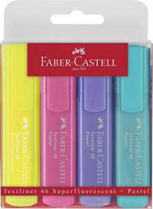 Cartoleria Bustina in plastica da 4 evidenziatori Textliner 1546 Pastel, colori pastello Faber-Castell