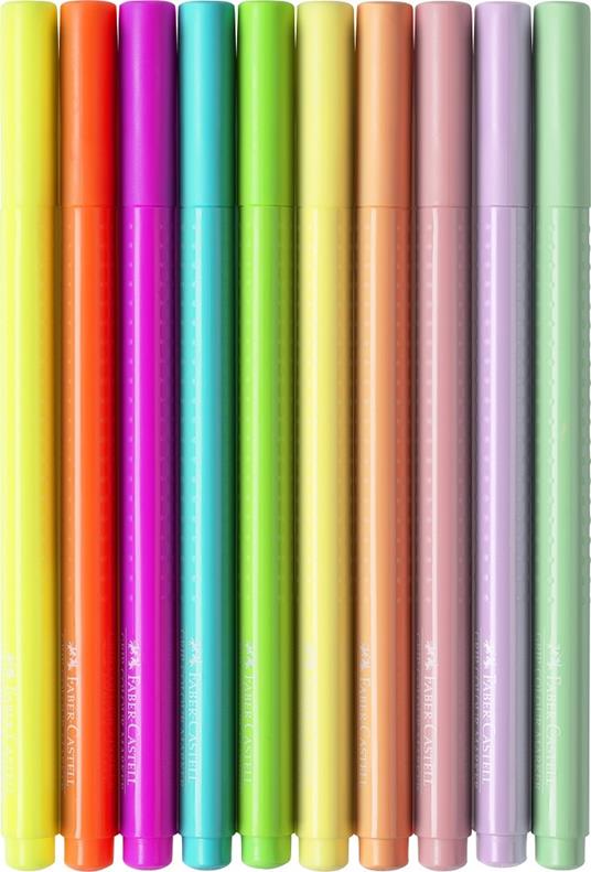 Bustina in plastica da 10 pennarelli Grip Colour Neon e Pastel - 2