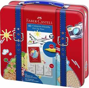 Cartoleria Pennarelli Faber-Castell Connecton Pens. Valigetta metallica 40 pennarelli Faber-Castell