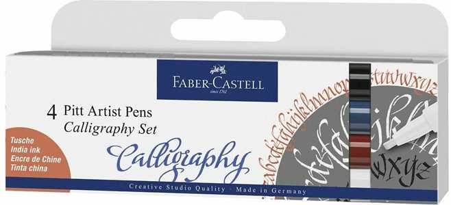 Cartoleria Bustina con 4 Pitt Artst Pen Calligraphy (99-01-47-88) Faber-Castell