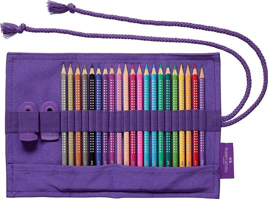Rotolo in tessuto con 20 matite colorate Sparkle,1 matita di grafite Sparkle, 1 temperamatite Sleevemini e 1 gomma Sleeve - 2